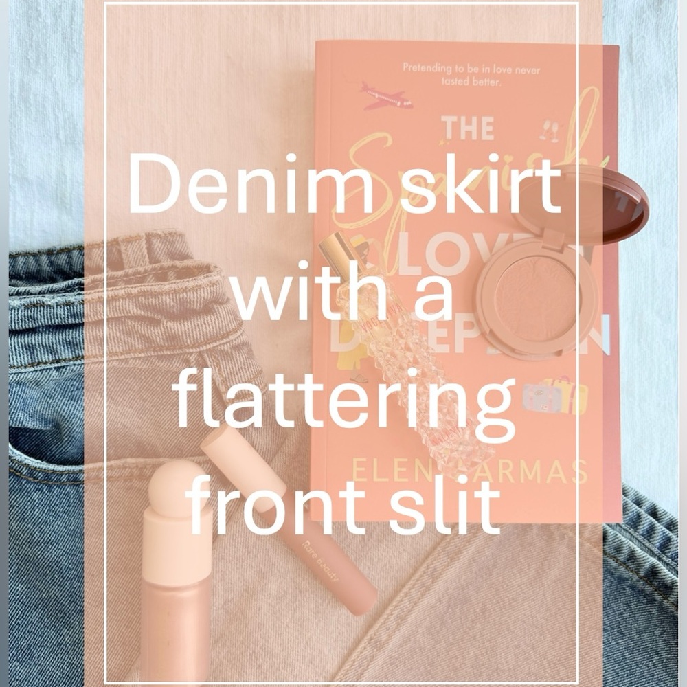 Light Wash Denim Midi Skirt